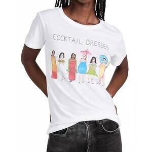 NEW UNFORTUNATE PORTRAIT women's cocktail dresses t-shirt in white